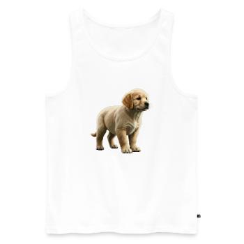 Golden retriever puppy - Men's Premium Organic Tank Top - white - Front - Michal (187cm)