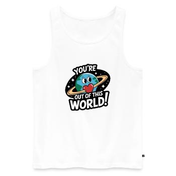 You're out of this world - Men's Premium Organic Tank Top - white - Front - Michal (187cm)