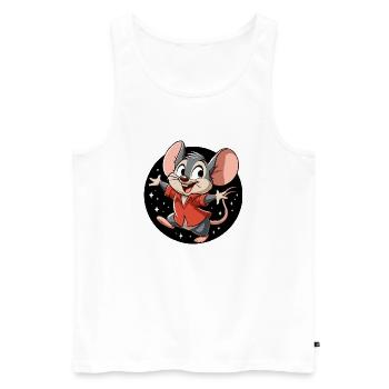 Mouse dances in the night - Men's Premium Organic Tank Top - white - Front - AI Model Male 178 light (178cm)