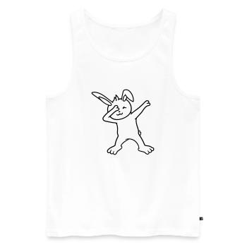 Bunny Dabbing Dab Dance Pose Dancing Party Celebrate - Men's Premium Organic Tank Top - white - Front - Michal (187cm)