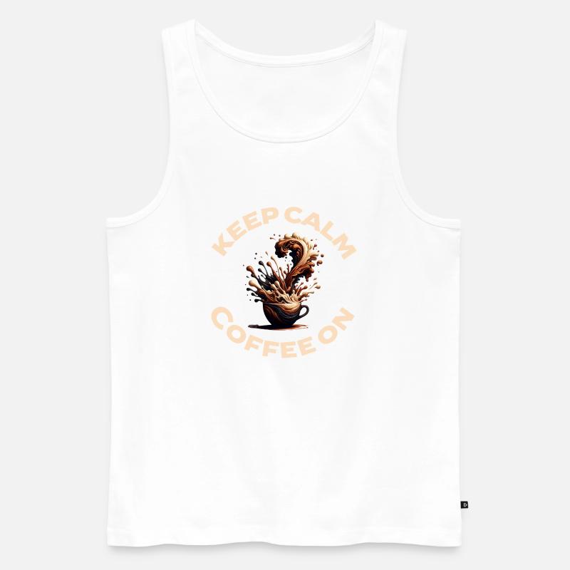 Kaffee Smash - Männer Premium Bio Tank Top - Weiß