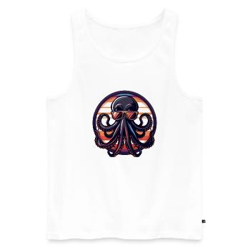 Oktopus Cool Sommer - Männer Premium Bio Tank Top - Weiß - Vorne - Michal (187cm)