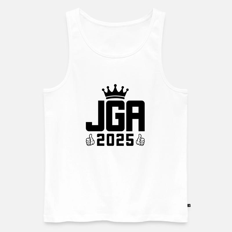 JGA 2025 Cool - Männer Premium Bio Tank Top - Weiß