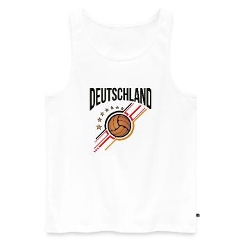 Football rétro | Rayures du drapeau de l’Allemagne - Débardeur bio Premium Homme - blanc - Devant - Michal (187cm)