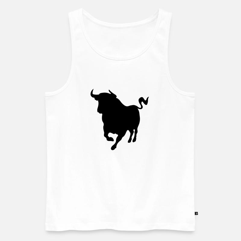 Stier - Männer Premium Bio Tank Top - Weiß