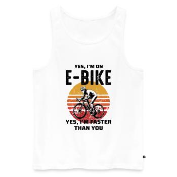 E-Bike Vélo électrique Vélo Cyclisme Biker VTT - Débardeur bio Premium Homme - blanc - Devant - Michal (187cm)