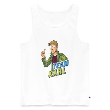 TKKG Team Karl Vierstein - Männer Premium Bio Tank Top - Weiß - Vorne - AI Model Male 178 light (178cm)