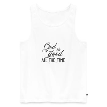 Christian Design God is Good All the Time - Men's Premium Organic Tank Top - white - Front - Michal (187cm)