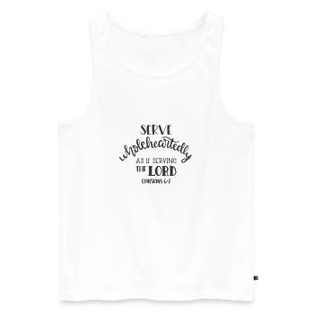 Christian Design sert de tout cœur à la - Débardeur bio Premium Homme - blanc - Devant - Michal (187cm)