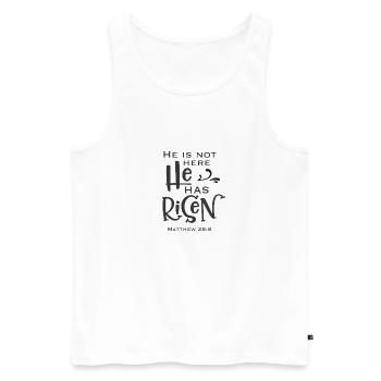 Christian Design He is not here He is risen 2 - Men's Premium Organic Tank Top - white - Front - AI Model Male 178 light (178cm)