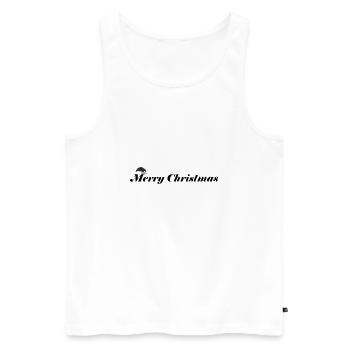 Joyeux Noël | Bonnet de Noël | Cadeau - Débardeur bio Premium Homme - blanc - Devant - AI Model Male 178 light (178cm)