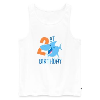 2e anniversaire garçon 2 ans requin - Débardeur bio Premium Homme - blanc - Devant - Michal (187cm)