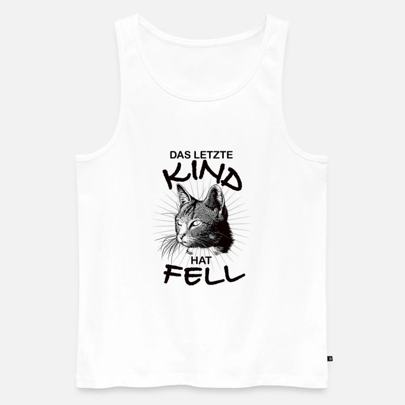 Katze Kind Tierliebe Erwachsen - Männer Premium Bio Tank Top - Weiß