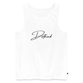 Dorfkind - Männer Premium Bio Tank Top - Weiß - Vorne - AI Model Male 178 light (178cm)