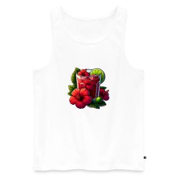 Red Flower Hibiscus Tea - Men's Premium Organic Tank Top - white - Front - AI Model Male 178 light (178cm)