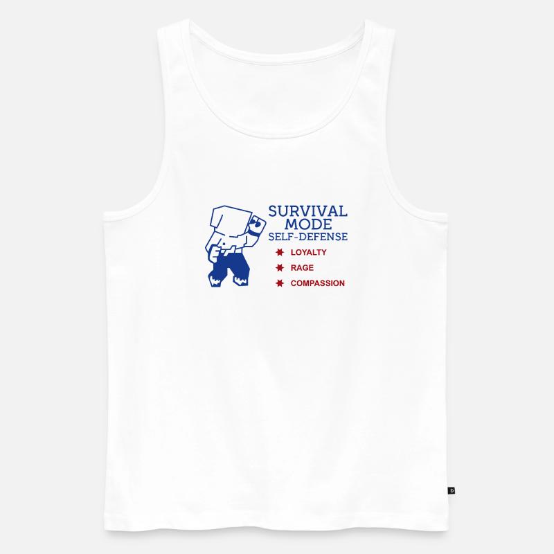 Überlebensmodus Selbstverteidigung - Männer Premium Bio Tank Top - Weiß