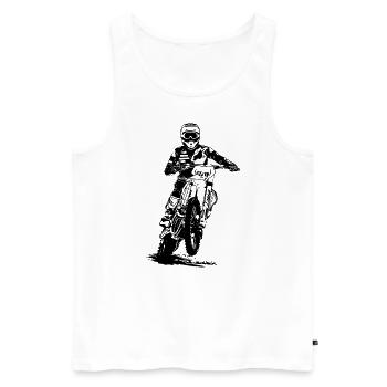 Enduro Offroad - Men's Premium Organic Tank Top - white - Front - AI Model Male 178 light (178cm)