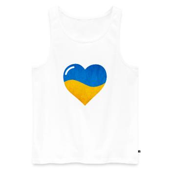 The Flag Of Ukraine, Ukrainian flag - Men's Premium Organic Tank Top - white - Front - AI Model Male 178 light (178cm)