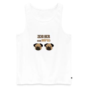 Möpse | lustig Mops Hund Titten Spruch Geschenk - Männer Premium Bio Tank Top - Weiß - Vorne - AI Model Male 178 light (178cm)