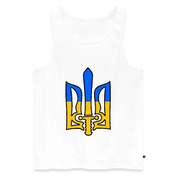 Ukraine - Männer Premium Bio Tank Top - Weiß - Vorne - AI Model Male 178 light (178cm)