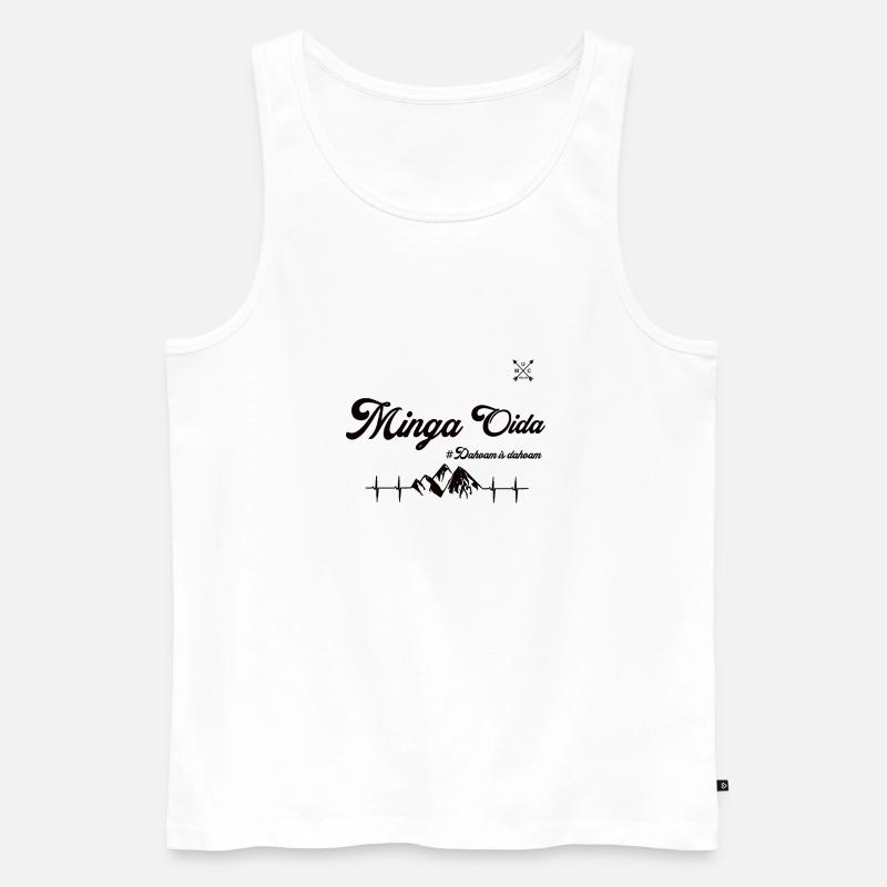 Minga Oida Stuff - Männer Premium Bio Tank Top - Weiß