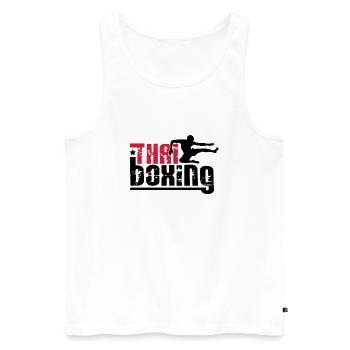thai boxing - Männer Premium Bio Tank Top - Weiß - Vorne - AI Model Male 178 light (178cm)