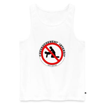 FORBIDDEN - Men's Premium Organic Tank Top - white - Front - AI Model Male 178 light (178cm)