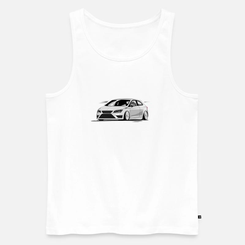 Leon de la fr, faible, profond, Stanced, Cupra - Débardeur bio Premium Homme - blanc