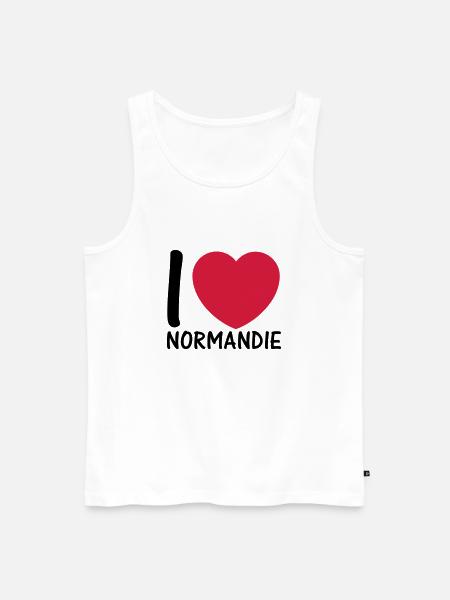 i love Normandy 2c - Men's Premium Organic Tank Top - white