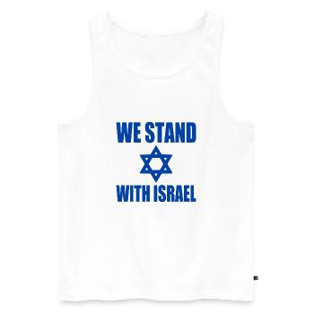 We stand with israel - Débardeur bio Premium Homme - blanc - Devant - AI Model Male 178 light (178cm)