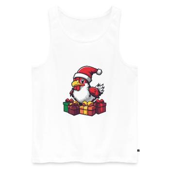 Coq Cadeaux de Noël - Débardeur bio Premium Homme - blanc - Devant - Michal (187cm)