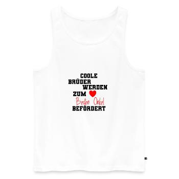 Cooler Bruder Onkel Geschenk - Männer Premium Bio Tank Top - Weiß - Vorne - Michal (187cm)