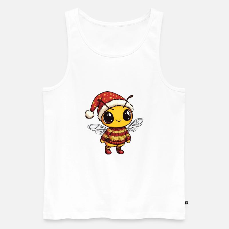 Biene Weihnachten Comic - Männer Premium Bio Tank Top - Weiß