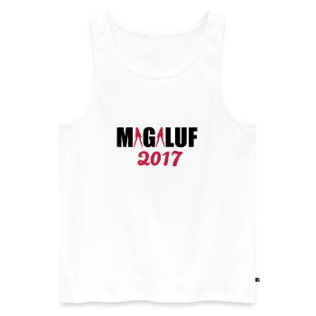 Magaluf 2017 - Débardeur bio Premium Homme - blanc - Devant - Michal (187cm)