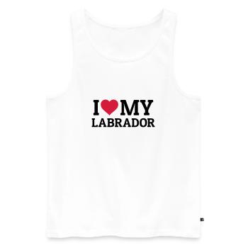 I love my Labrador - Männer Premium Bio Tank Top - Weiß - Vorne - AI Model Male 178 light (178cm)