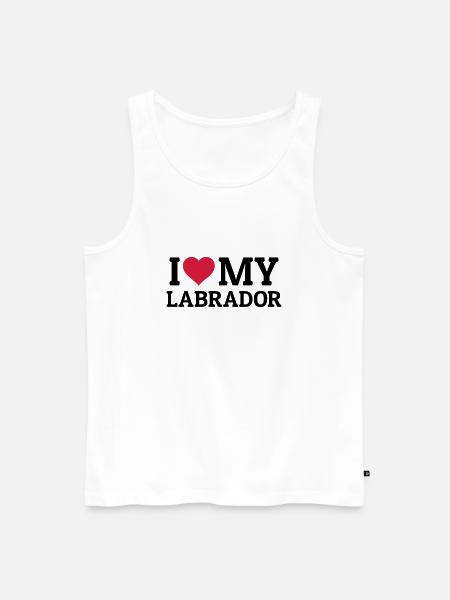 I love my Labrador - Men's Premium Organic Tank Top - white