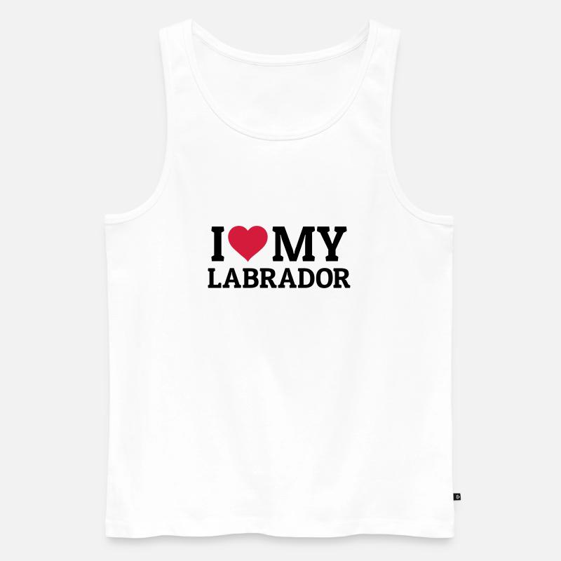 I love my Labrador - Männer Premium Bio Tank Top - Weiß