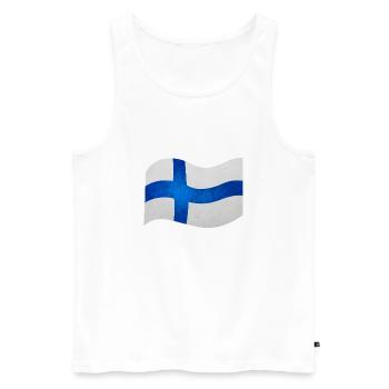 Karte/Flagge von Finnland - Männer Premium Bio Tank Top - Weiß - Vorne - Michal (187cm)