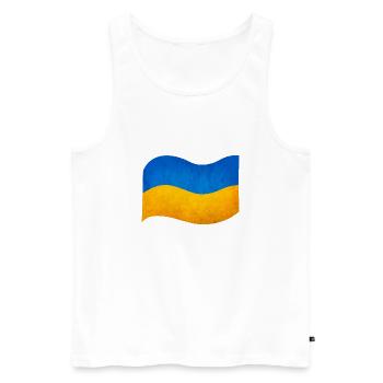 The flag of Ukraine - Men's Premium Organic Tank Top - white - Front - AI Model Male 178 light (178cm)