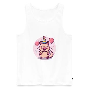 Armadillo Anniversaire Bande Dessinée - Débardeur bio Premium Homme - blanc - Devant - Michal (187cm)