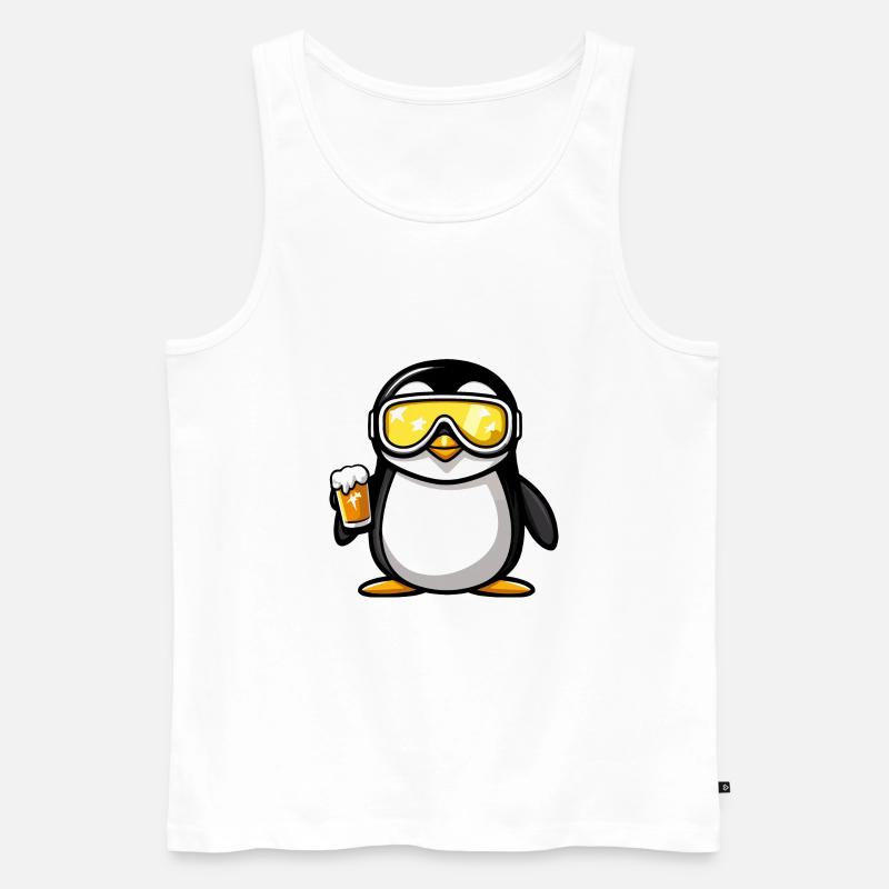 Pinguin Ski Bier - Männer Premium Bio Tank Top - Weiß