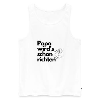 papa wirds schon richten - Männer Premium Bio Tank Top - Weiß - Vorne - AI Model Male 178 light (178cm)