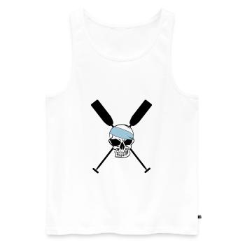 Paddle oars crossed skull skull Skull 3c - Men's Premium Organic Tank Top - white - Front - AI Model Male 178 light (178cm)