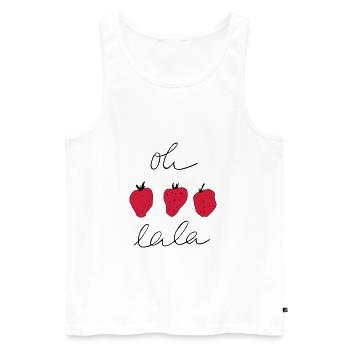 Erdbeere Oh lala freche Früchtchen - Men's Premium Organic Tank Top - white - Front - AI Model Male 178 light (178cm)