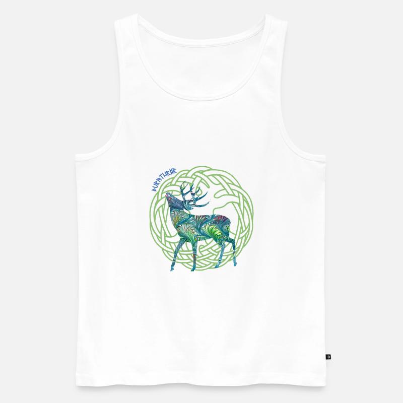 hirsch durathror e 115 - Männer Premium Bio Tank Top - Weiß