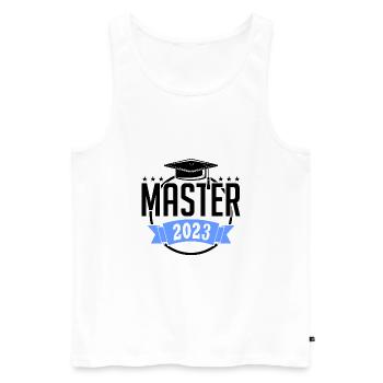 Master 2023 Abschluss Promotion Sponsion Uni - Männer Premium Bio Tank Top - Weiß - Vorne - AI Model Male 178 light (178cm)