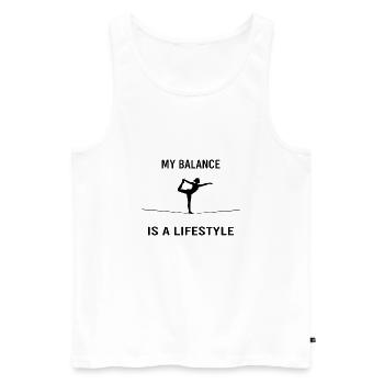 My Balance is a Lifestyle - Men's Premium Organic Tank Top - white - Front - Michal (187cm)