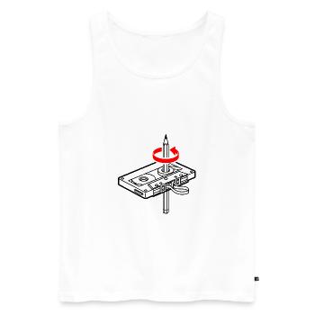 Tape & Pen - Männer Premium Bio Tank Top - Weiß - Vorne - Michal (187cm)