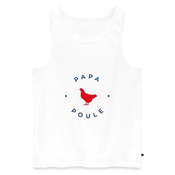 Papa poule - Débardeur bio Premium Homme - blanc - Devant - AI Model Male 178 light (178cm)