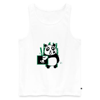 Panda RX - Men's Premium Organic Tank Top - white - Front - AI Model Male 178 light (178cm)